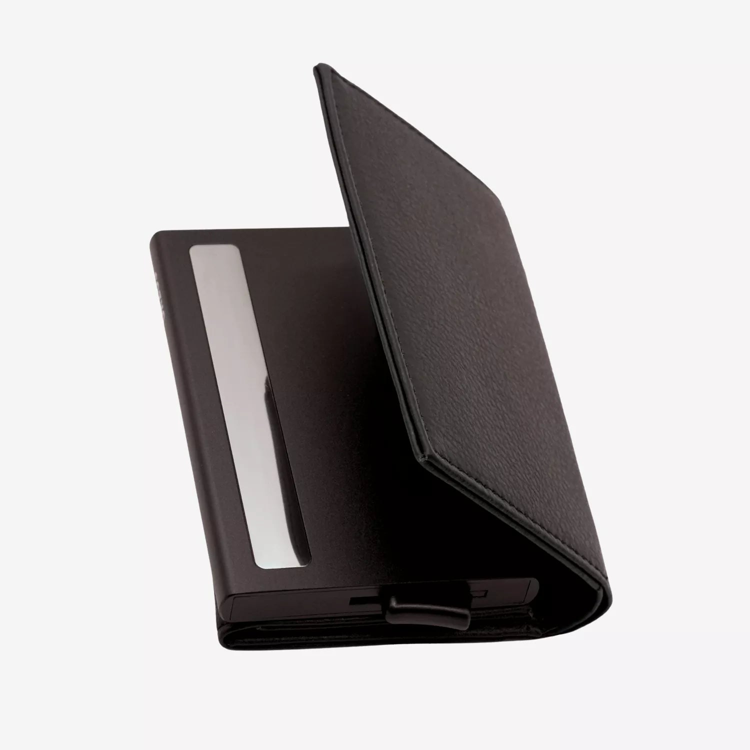 Billetera Anticlonación en cuero Black US203, vista trasera 1 — accesorio compacto y elegante de Urzus