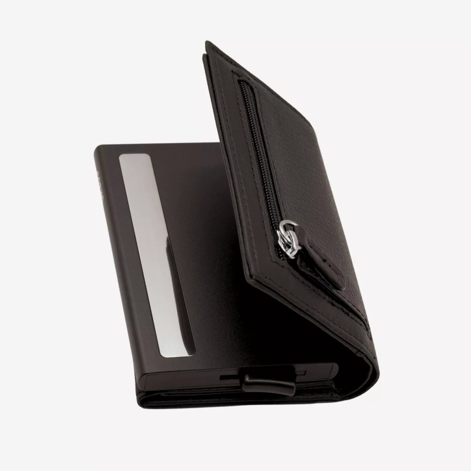 Billetera Anticlonación en cuero Black US203, vista trasera 1 — accesorio compacto y elegante de Urzus
