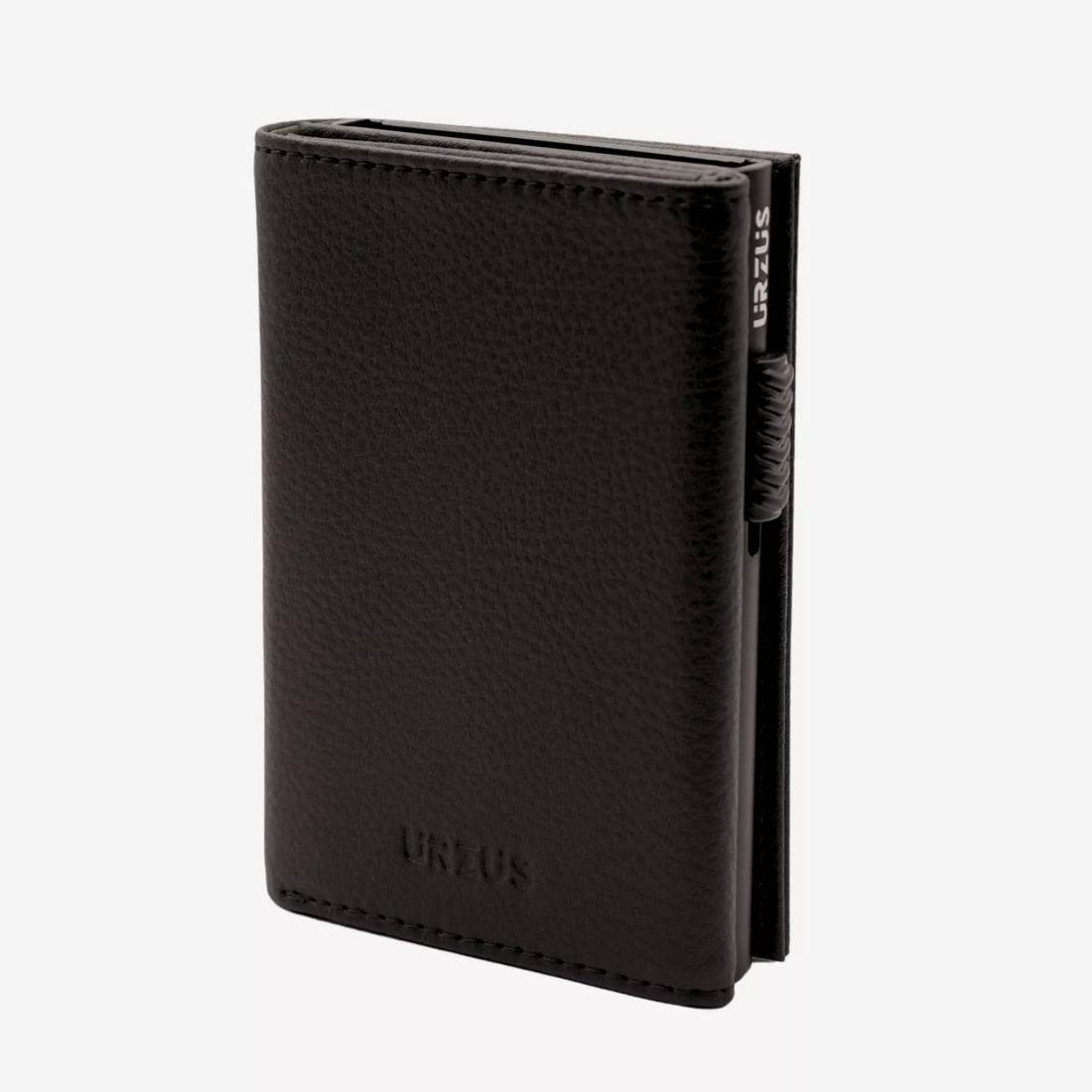 Billetera Anticlonacion en cuero Black US302W Sin Monedero, vista frontal — accesorio compacto y elegante de Urzus