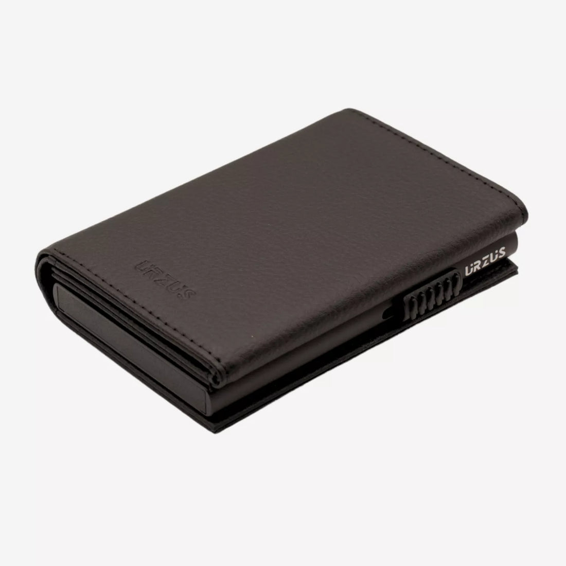 Billetera Anticlonacion en cuero Black US302W Sin Monedero, vista frontal — accesorio compacto y elegante de Urzus