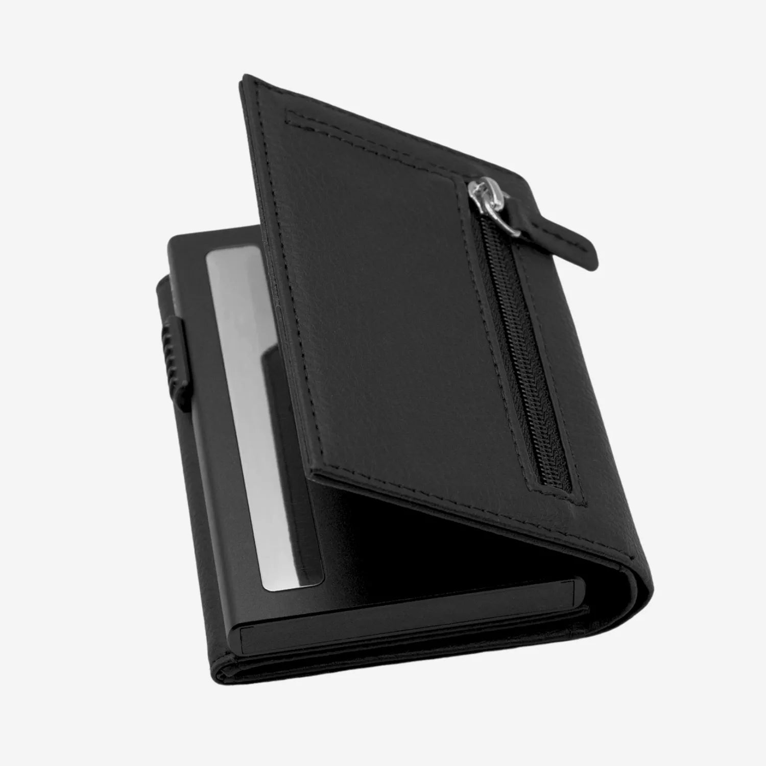 Billetera Anticlonación en cuero Black US302, vista trasera 1 — accesorio compacto y elegante de Urzus