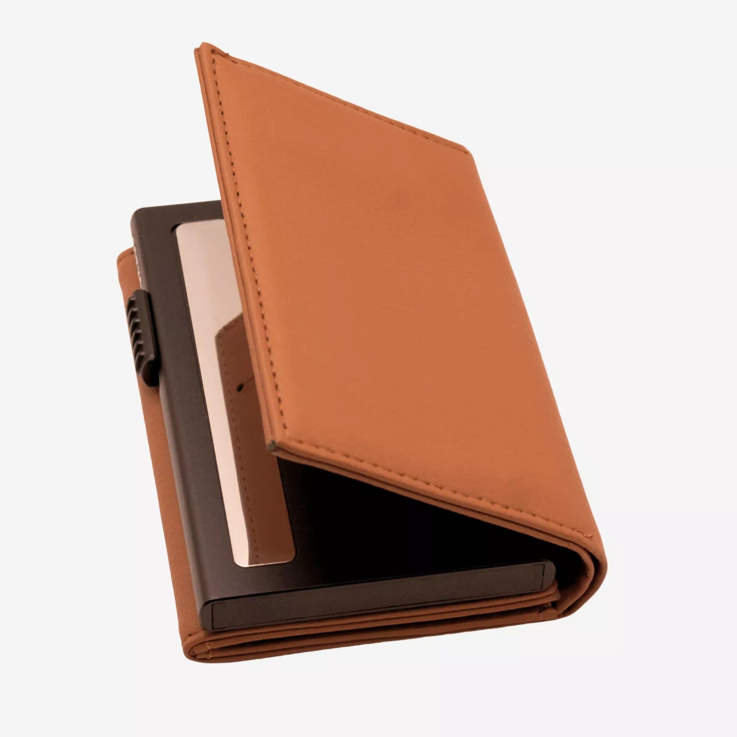 Billetera Anticlonación en cuero Brown US302W, vista trasera 1 — accesorio compacto y elegante de Urzus