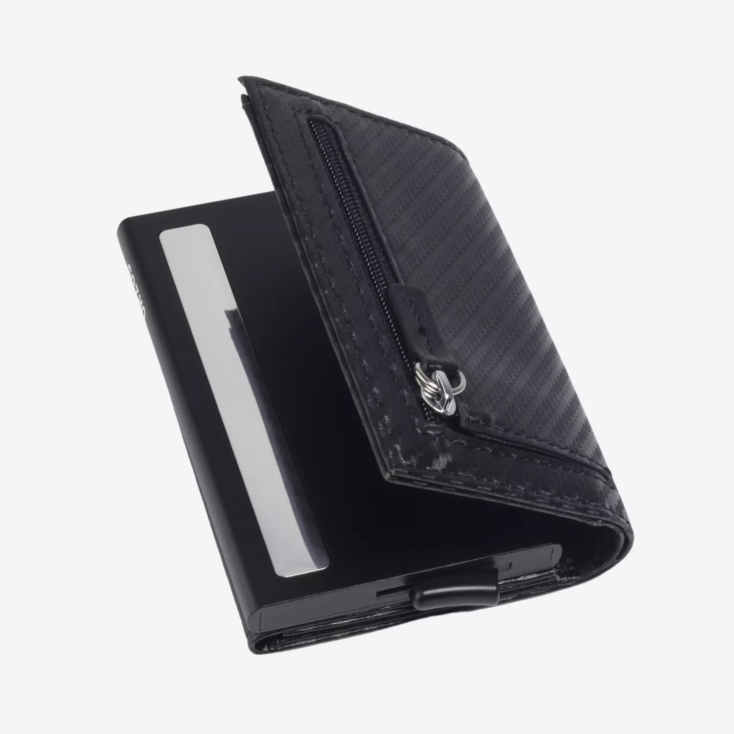 Billetera Anticlonación en cuero Carbon US203, vista trasera 1 — accesorio compacto y elegante de Urzus