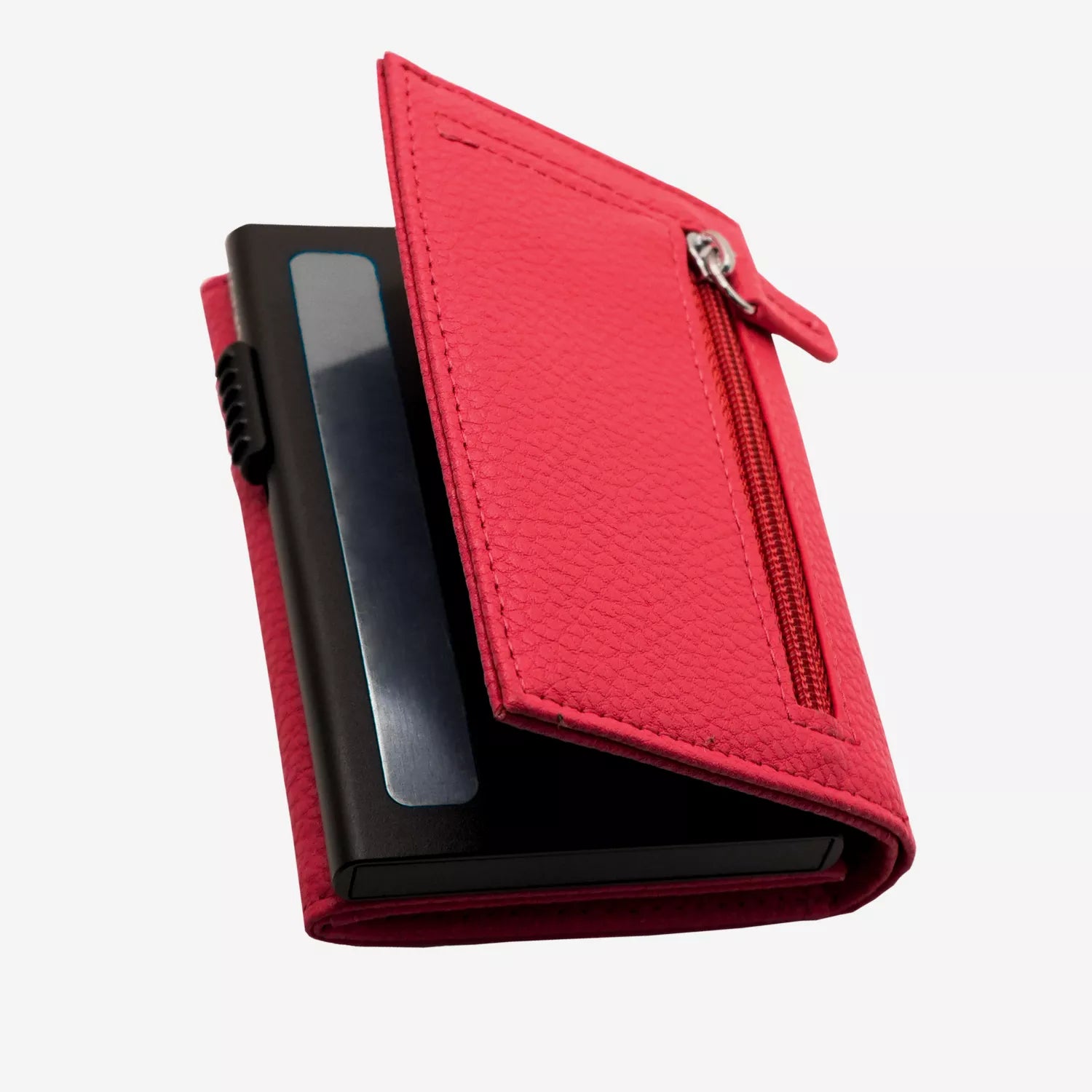 Billetera Anticlonación en cuero Fuchsia US302, vista trasera 1 — accesorio compacto y elegante de Urzus