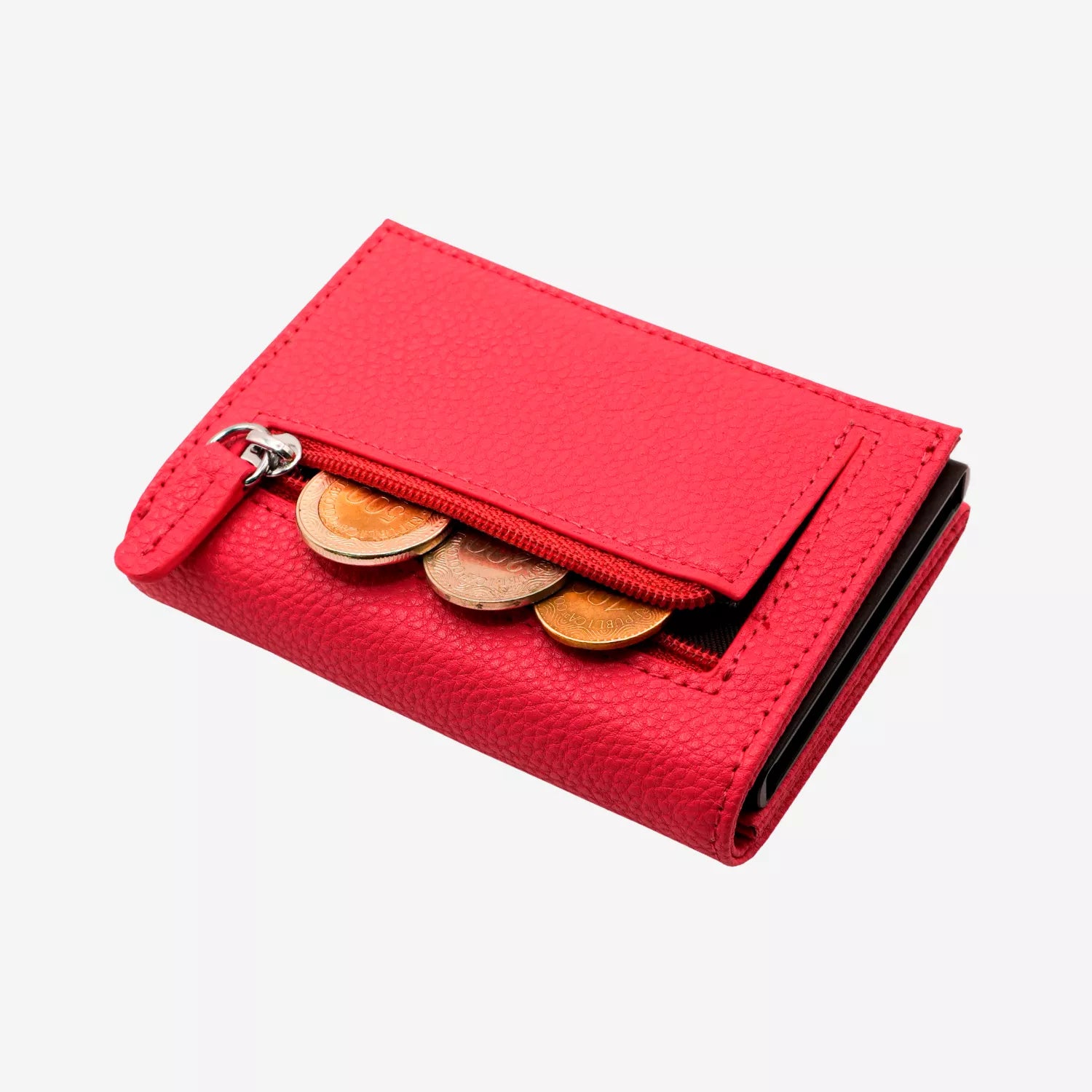 Billetera Anticlonación en cuero Fuchsia US302, vista trasera 2 — accesorio compacto y elegante de Urzus