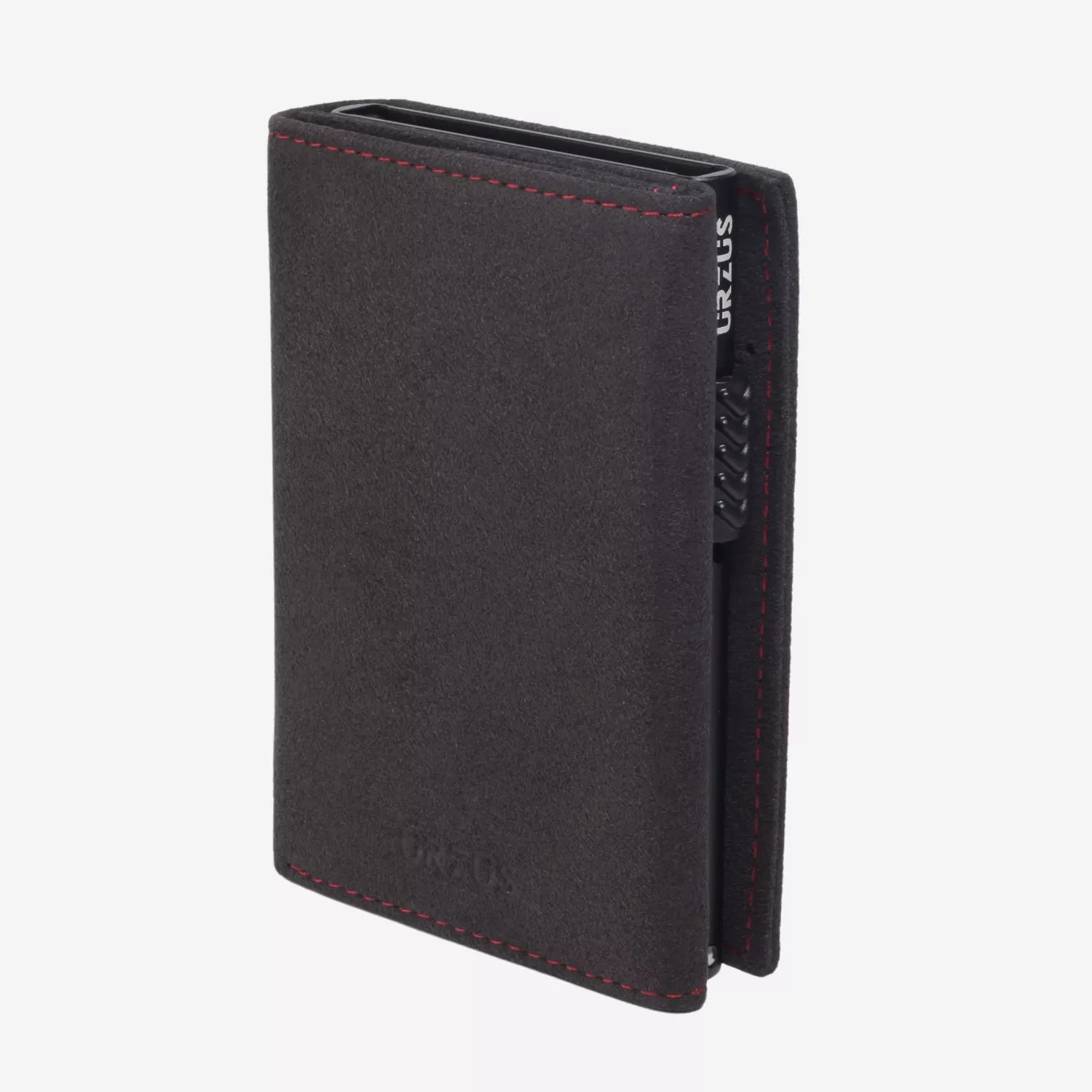 Billetera Anticlonación en gamuza Alcantara US302, vista frontal — accesorio compacto y elegante de Urzus