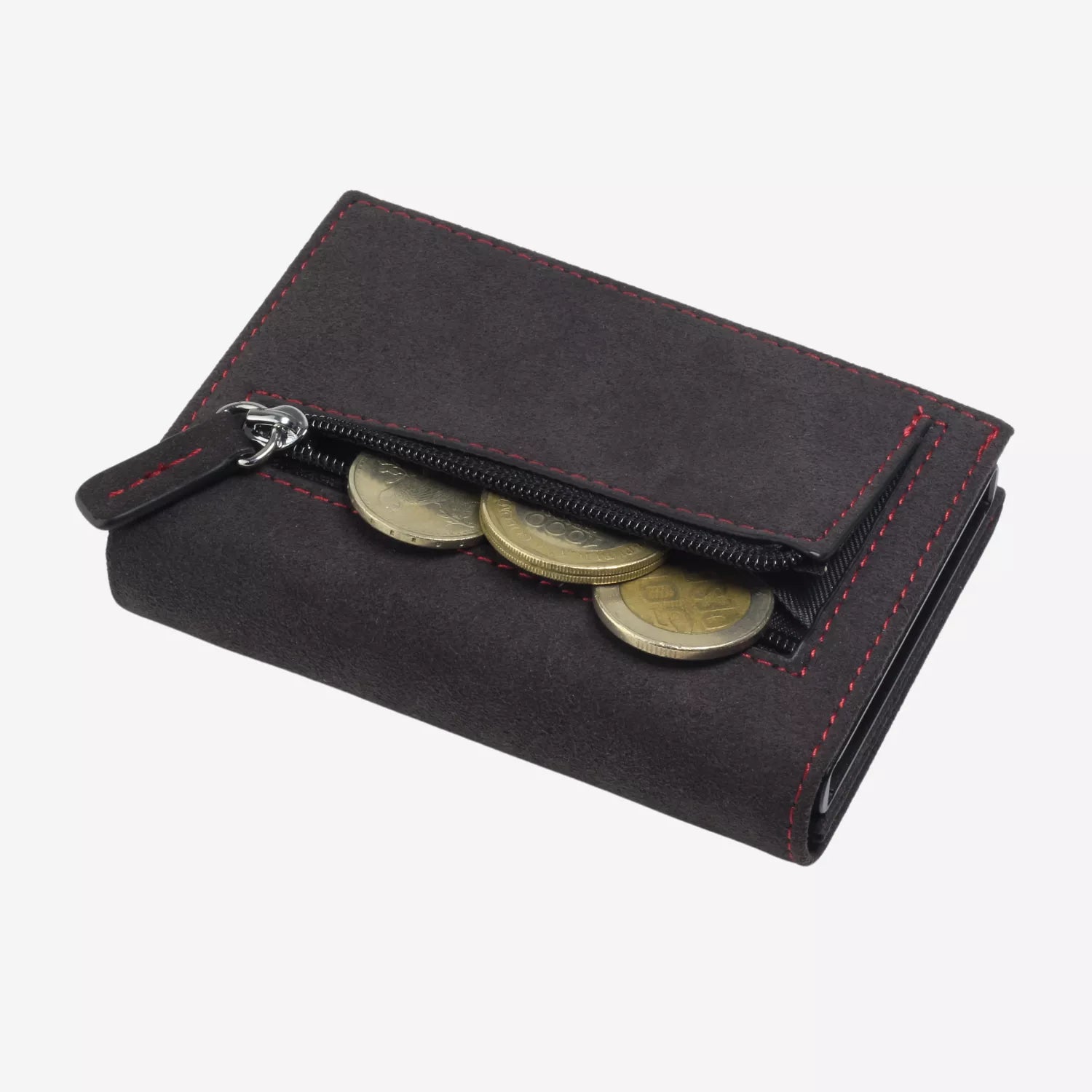 Billetera Anticlonación en gamuza Alcantara US302, vista trasera 2 — accesorio compacto y elegante de Urzus