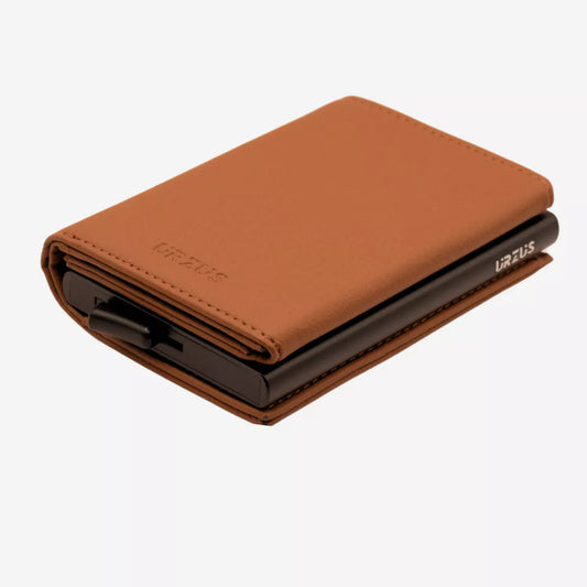 Billetera Anticlonación en Cuero y Aluminio Brown US203