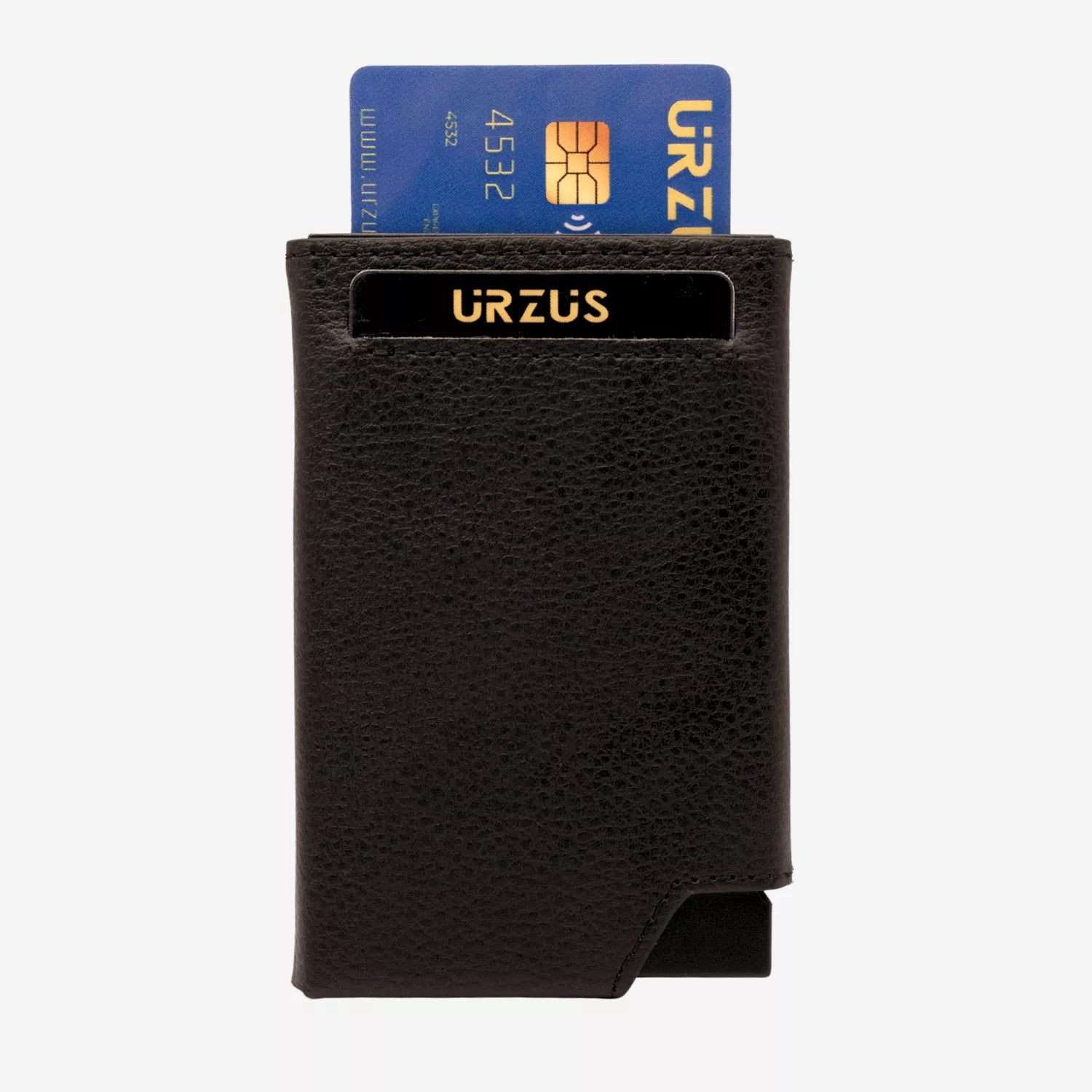 Tarjetero Ultra Delgado con Protección RFID Black US501, vista trasera — ideal para organizar tarjetas, de Urzus