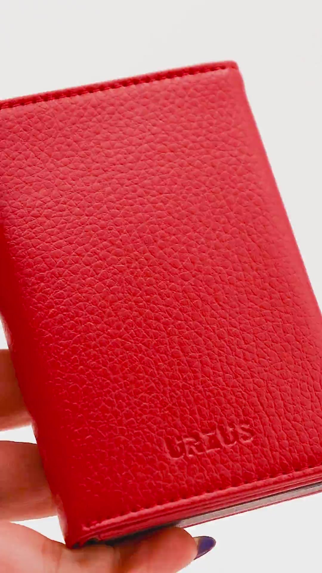 Billetera Anticlonación en Cuero y Aluminio Red US302